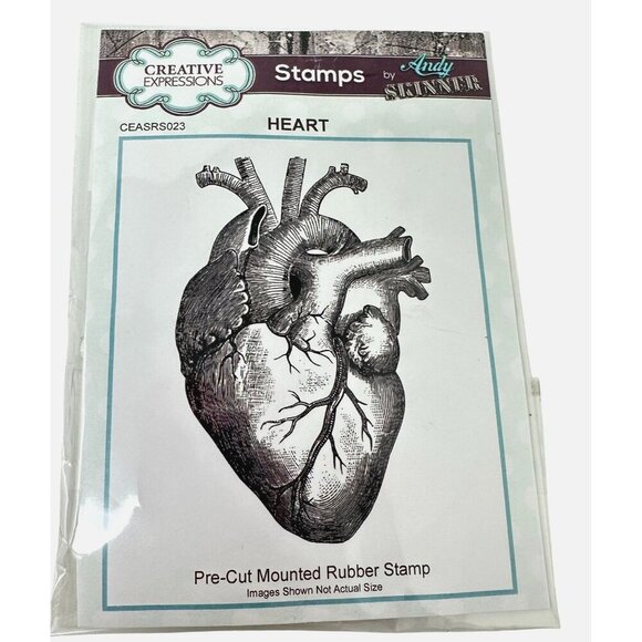 Creative Expressions Andy Skinner Heart Rubber Stamp CEASRS023 Anatomical - Picture 1 of 12